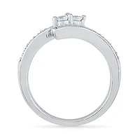 Womens 1/4 CT. T.W. Natural White Diamond 10K Gold Cocktail Ring