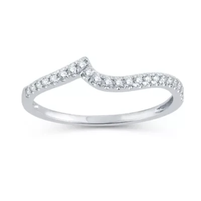 Womens 1/6 CT. T.W. Natural White Diamond 14K Gold Wedding Band