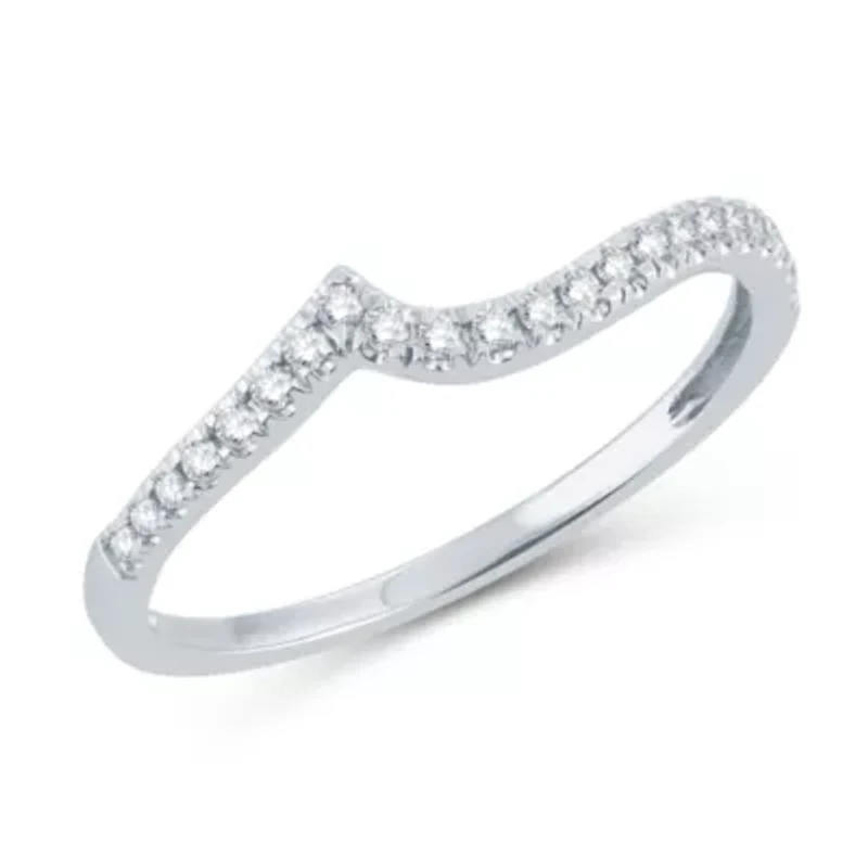 Womens 1/6 CT. T.W. Natural White Diamond 14K Gold Wedding Band