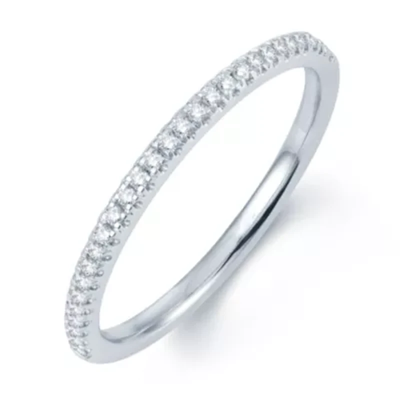Womens 1/10 CT. T.W. Natural White Diamond 14K Gold Wedding Band