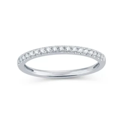 Womens 1/5 CT. Natural White Diamond 14K Gold Wedding Band