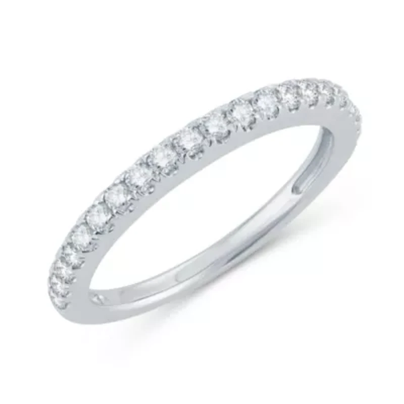 Signature By Modern Bride Womens 1/3 CT. T.W. Natural White Diamond 14K Gold Wedding Band