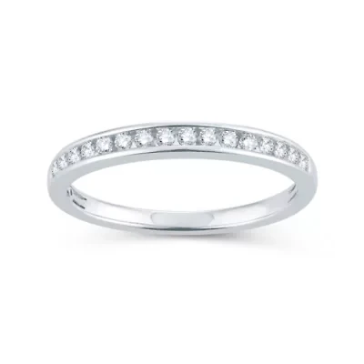 Womens 1/5 CT. Natural White Diamond 10K Gold Wedding Band