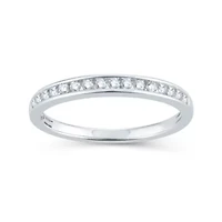 Womens 1/5 CT. Natural White Diamond 10K Gold Wedding Band