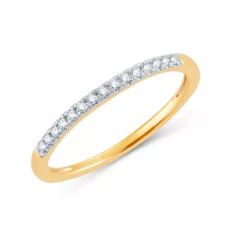 Womens Diamond Accent Natural White 14K Gold Wedding Band