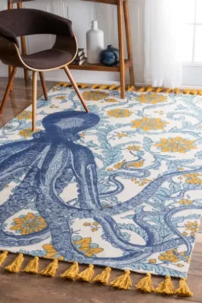 nuLoom Thomas Paul Flatweave Cotton Octopus Rug