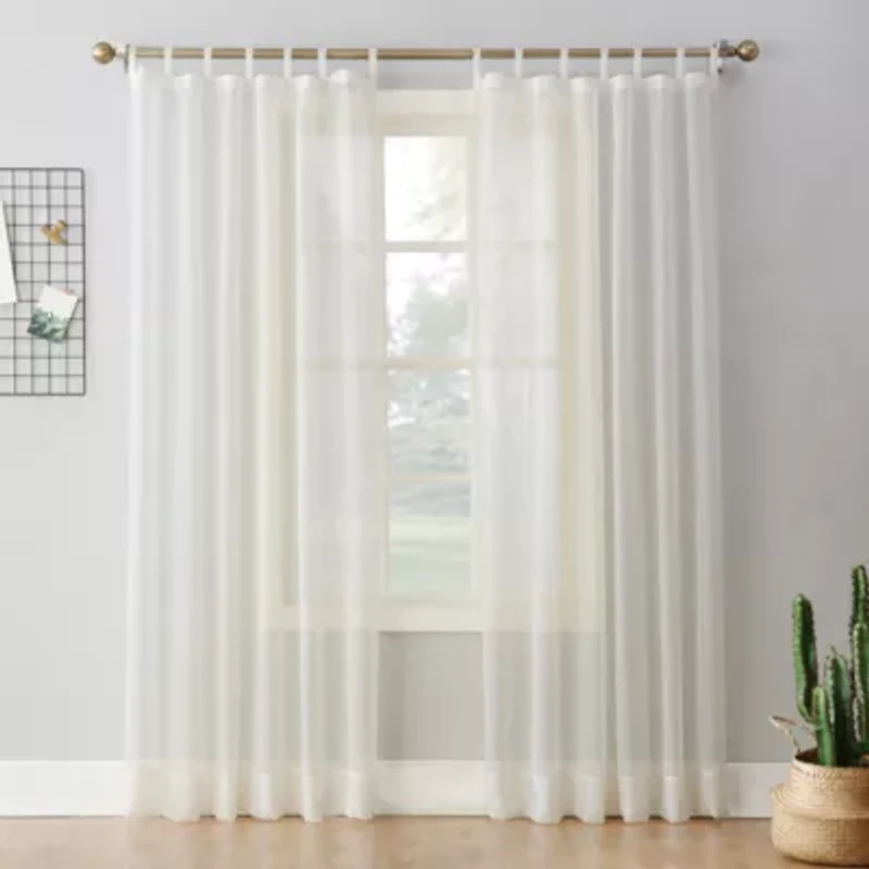 No 918 Emily Tab Top Sheer Single Curtain Panel