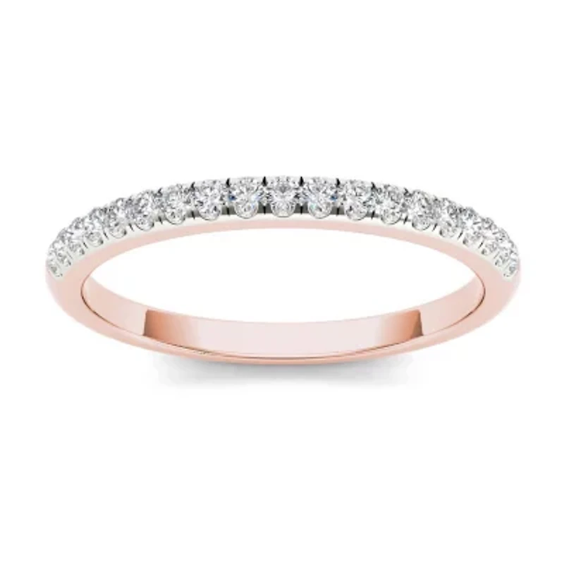 Womens 2MM 1/5 CT. Natural White Diamond 10K Gold Wedding Band