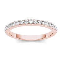 Womens 2MM / CT. T.W. Natural White Diamond 10K Gold Wedding Band