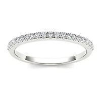 Womens 2MM 1/ CT. T.W. Natural White Diamond 10K Gold Wedding Band