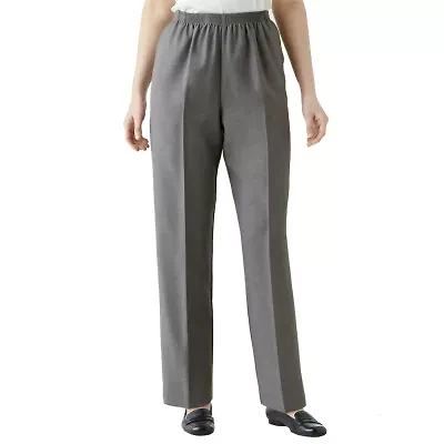 Alfred Dunner Classics Womens Straight Mid Rise Pull-On Pant