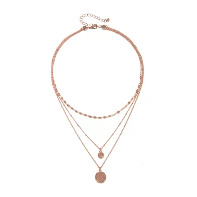 Bijoux Bar Delicates Rose Tone Womens 16 Inch Strand Necklace