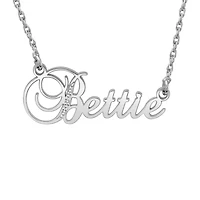 Womens White Diamond Accent Genuine Gold Personalized Pendant Necklace