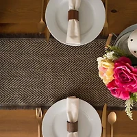 Design Imports Chevron Burlap Table Runner