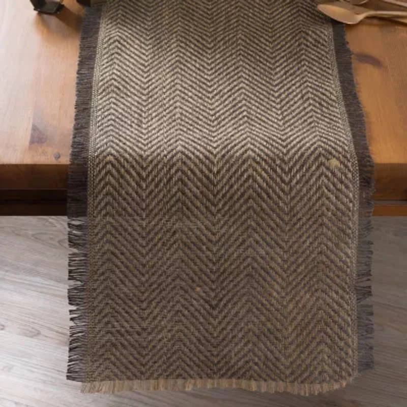 Design Imports Chevron Burlap Table Runner