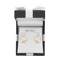 Womens 14K Tri-Color Gold 15mm Round Hoop Earrings