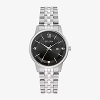 Bulova Classic Womens Crystal Accent Silver Tone Stainless Steel Bracelet Watch 96p226