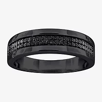 3.5MM 1/10 CT.T.W. Color-Enhanced Black Diamond Sterling Silver Wedding Band