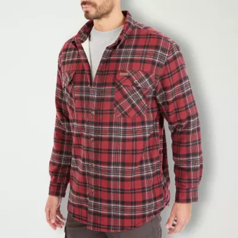 Smiths Workwear Sherpa Flannel Mens Midweight Big and Tall Shirt Jacket