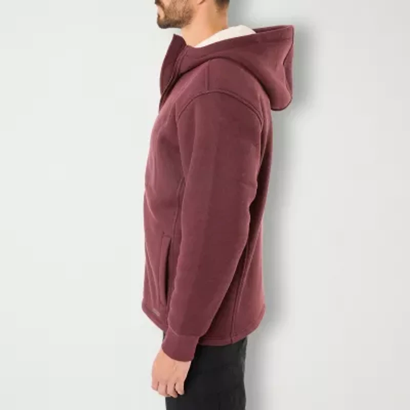 Smiths Workwear Sherpa Lined Heathered Mens Hooded Midweight Big and Tall Shirt Jacket