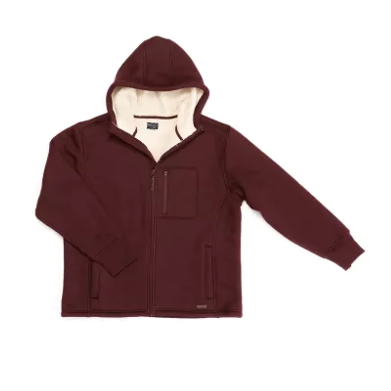 Smiths Workwear Sherpa Lined Heathered Mens Hooded Midweight Big and Tall Shirt Jacket