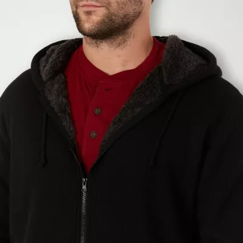 Smiths Workwear Sherpa Thermal Knit Mens Hooded Midweight Big and Tall Bomber Jacket