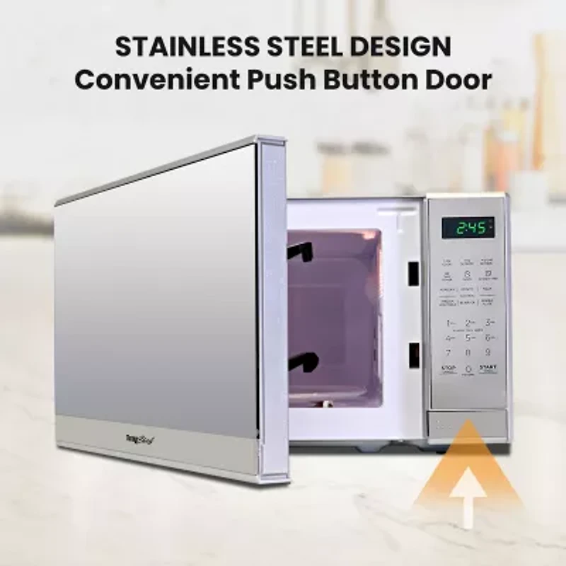 Total Chef Countertop Microwave Oven, 700W, 0.7 Cu Ft, Stainless Steel