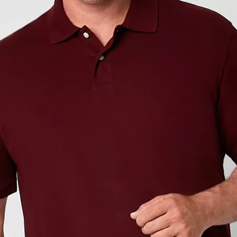 St. John's Bay Premium Stretch Big and Tall Mens Classic Fit Short Sleeve Polo Shirt