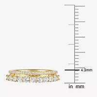 Womens Lab Created Gemstone 14K Gold Over Silver Stackable Rings