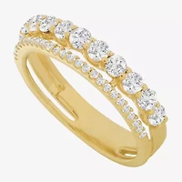 Womens Lab Created Gemstone 14K Gold Over Silver Stackable Rings