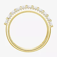 Womens Lab Created Gemstone 14K Gold Over Silver Stackable Rings