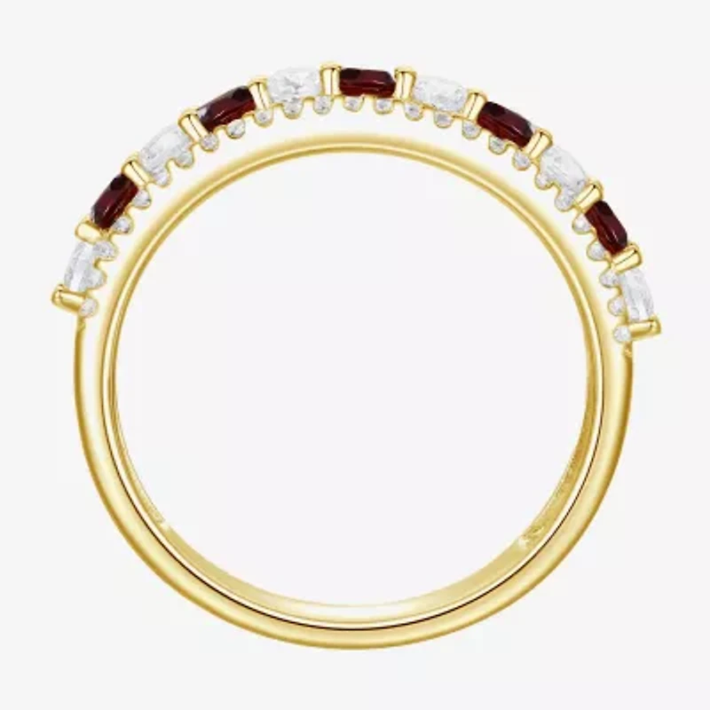 Womens Lab Created Gemstone 14K Gold Over Silver Stackable Rings