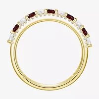 Womens Lab Created Gemstone 14K Gold Over Silver Stackable Rings
