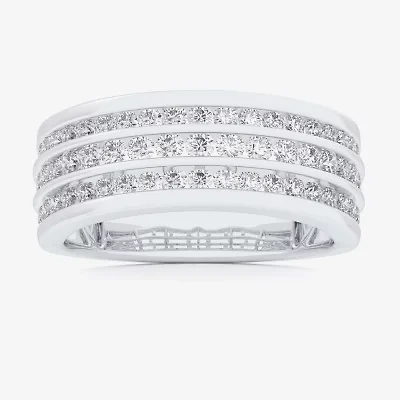 (G-H / Vs1-Vs2) Womens 1 CT. T.W. Lab Grown White Diamond 10K Gold Anniversary Band