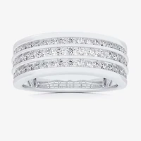 (G-H / Vs1-Vs2) Womens 1 CT. T.W. Lab Grown White Diamond 10K Gold Anniversary Band