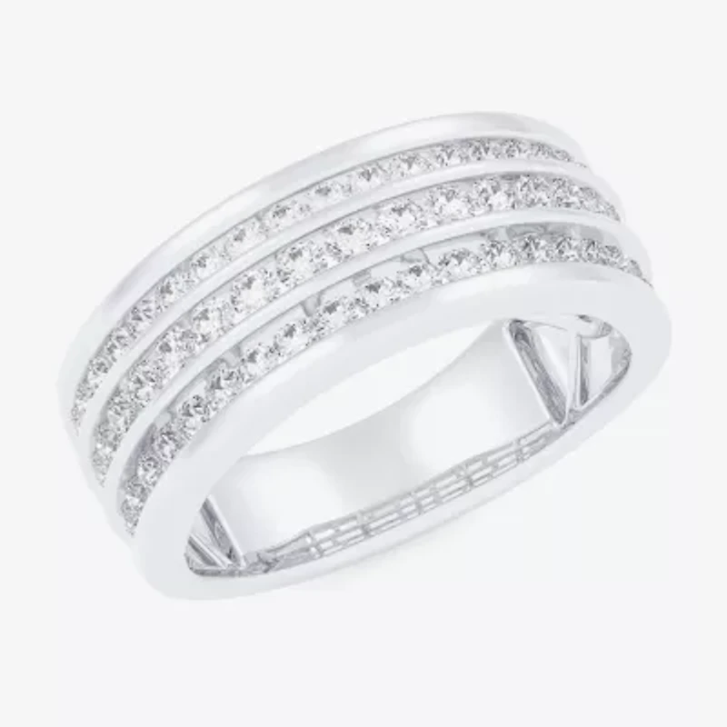(G-H / Vs1-Vs2) Womens 1 CT. T.W. Lab Grown White Diamond 10K Gold Anniversary Band