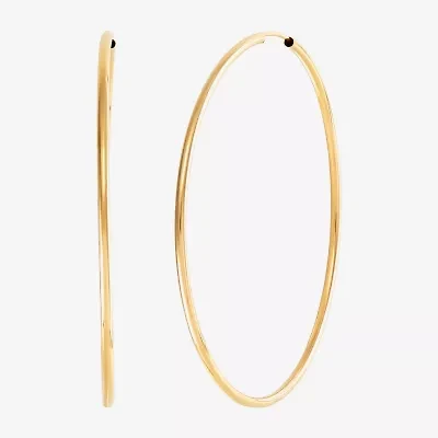 Womens 14K Gold 50mm Round Hoop Earrings