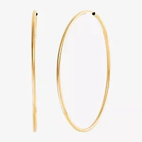 Womens 14K Gold 50mm Round Hoop Earrings