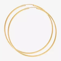 Womens 14K Gold 50mm Round Hoop Earrings