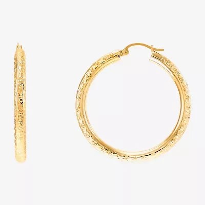 Womens 14K Gold 40mm Round Hoop Earrings