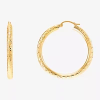 Womens 14K Gold 40mm Round Hoop Earrings