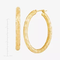 Womens 14K Gold 30mm Round Hoop Earrings