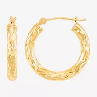 Womens 14K Gold 20mm Round Hoop Earrings