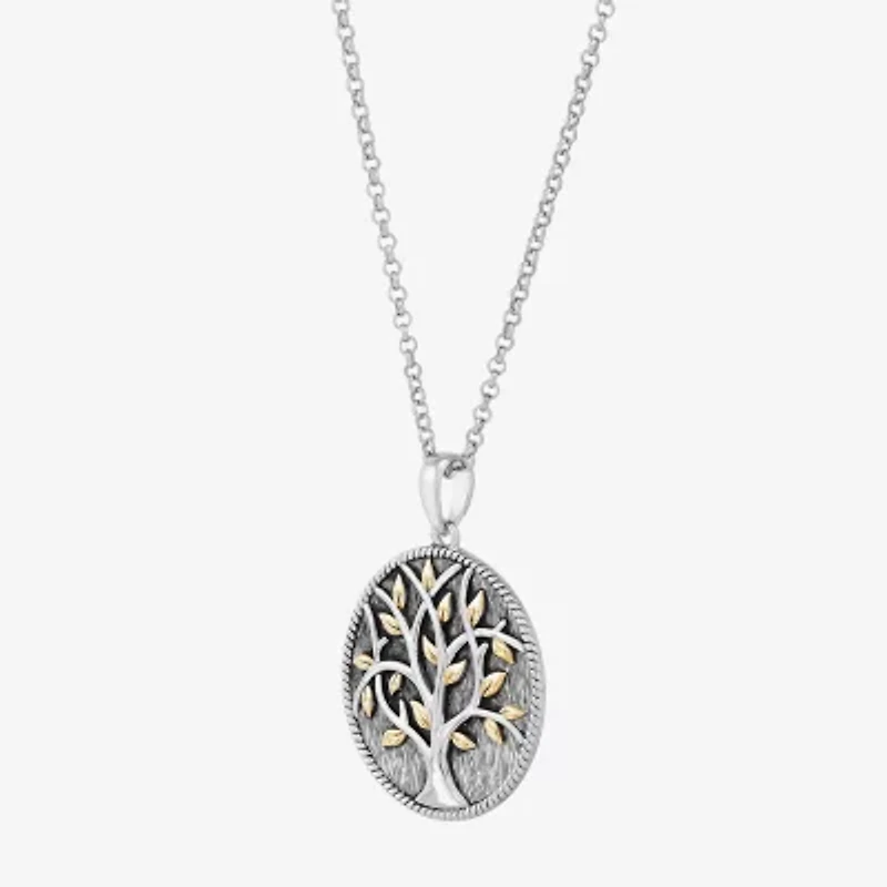 Forever Inspired Tree Of Life Womens Sterling Silver Round 18 Inch Pendant Necklace