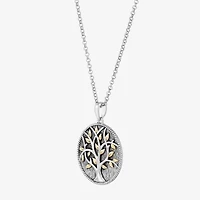 Forever Inspired Tree Of Life Womens Sterling Silver Round 18 Inch Pendant Necklace