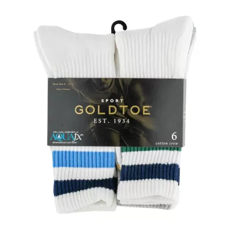 Gold Toe Sport Mens 6 Pair Crew Socks