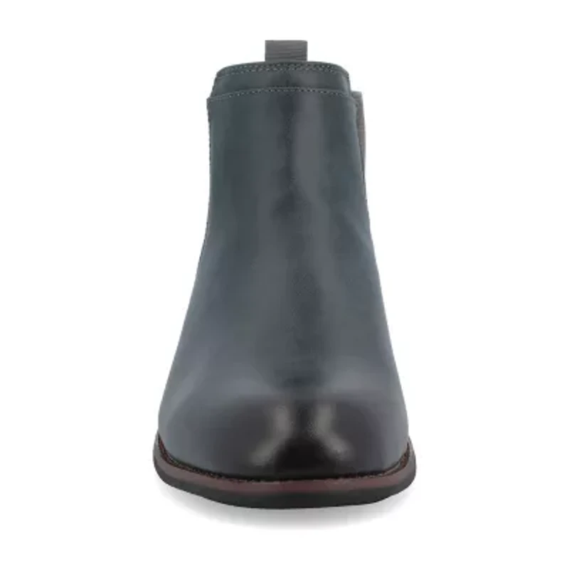 Vance Co Mens Landon Stacked Heel Chelsea Boots
