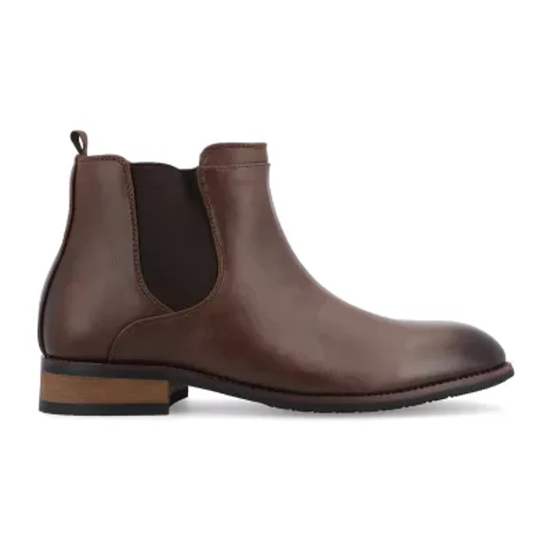 Vance Co Mens Landon Stacked Heel Chelsea Boots