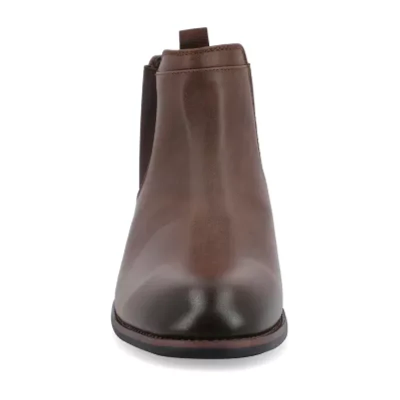 Vance Co Mens Landon Stacked Heel Chelsea Boots