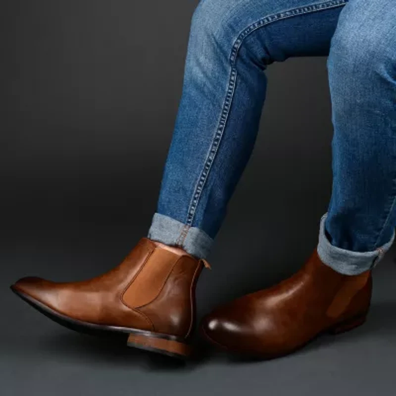 Vance Co Mens Landon Stacked Heel Chelsea Boots